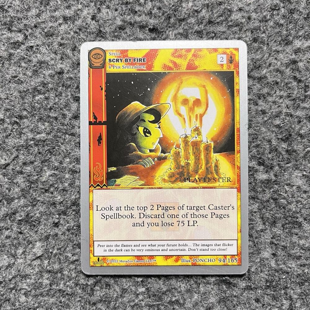 Metazoo Playtester Scary By Fire Seance 1st Edition Silver Border